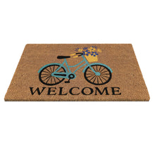 Kate Aurora Spring Bicycle & Bouquet Bristled Coir Outdoor Welcome Mat - 18"x30"