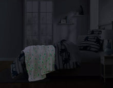 Kate Aurora Montauk Accents White & Gray Glow In The Dark Juvi Dinosaurs Ultra Soft & Plush Fleece Accent Throw Blanket