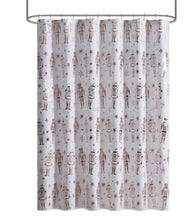 Kate Aurora Tis The Season Dusty Rose Metallic Christmas Toy Soldiers & Nutcrackers Fabric Shower Curtain - Standard Size