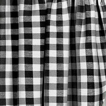Kate Aurora Farmhouse Plaid Gingham Check Swag Valance Curtain Panel Pair - 72 in. W x 63 in. L, Black