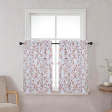 Kate Aurora Complete 3 Piece Rod Pocket Cherry Blossom Cafe Kitchen Curtain Tier & Valance Set - Rose