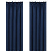 Kate Aurora Ultra Lux Faux Silk Regency Crinkle Rod Pocket Semi Sheer Single Curtain Panel - 52 in. W x 84 in. L, Navy