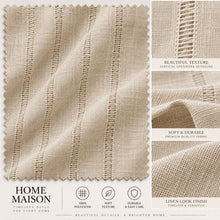 Kate Aurora Farmhouse Rustic Chic Complete 3 Piece Beige Cafe Kitchen Curtain Tier & Valance Set