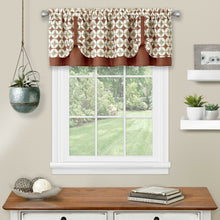 Kate Aurora Modern Geometric Button Tuck Window Valance - 58 in. W x 15 in. L, Spice