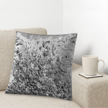 Kate Aurora Belissima Textured Velvet 18" x 18" Filled Accent Throw Pillow - Grey