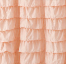 Kate Aurora Melanie Shabby Chic Gypsy Semi Ruffled Fabric Shower Curtains - Peach