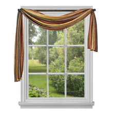 GoodGram Ombre Crushed Satin Sheer Single Window Curtains & Valances - 50 in. W x 144 in. L Single Scarf, Autumn