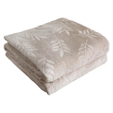 Kate Aurora Ultra Soft & Plush Hypoallergenic Pascal Leaf Accent Fleece Throw Blanket - 50" x 60" - Beige