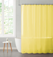 Kate Aurora Transparent Pastel 6 Gauge Hotel Non-Toxic Odor Free PEVA Shower Curtain Liner - Mold & Mildew Resistant - Yellow