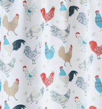 Kate Aurora Multi Rooster Complete 3 Pc Kitchen Curtain Tier & Valance Set - White Background