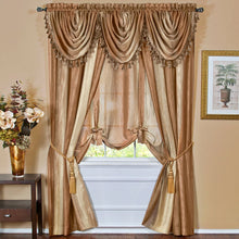 GoodGram Ombre Crushed Satin Sheer Single Window Curtains & Valances - 46 in. W x 42 in. L Single Valance, Sandstone
