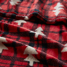 Kate Aurora Ultra Soft & Plush Red And Black Christmas Plaid Tree Check Accent Throw Blanket - 50 in. W x 60 in. L
