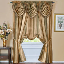 GoodGram Ombre Crushed Satin Sheer Single Window Curtains & Valances - 46 in. W x 42 in. L Single Valance, Earth