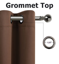 Kate Aurora Brown 2 Piece Grommet Top Blackout Curtain Panels For Extra Long Windows - 90 in. Long