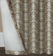 Kate Aurora Safari Living 2 Piece Python Room Darkening Grommet Top Curtain Panels - Brown - 84 in. Long