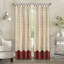 Kate Aurora 2 Pack: Modern Chic Geometric Tab Top Window Curtain Panels - 52 in. W x 63 in. L, Spice