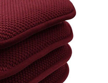 GoodGram Non Slip Chenille Premium Memory Foam Chair Cushions (4 Pack) - 16 in. W x 16 in. L, Burgundy