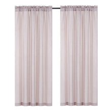 Kate Aurora Gina Complete 4 Piece Rose Pink Metallic Sheer Window Curtains & Beaded Valances Set