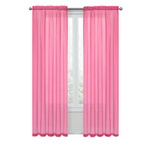 Kate Aurora Basic 2 Pack Sheer Voile Home Window Curtains - 52 in. W x 84 in. L, Pink