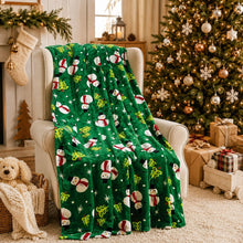 Kate Aurora Ultra Soft & Cozy Christmas Green Snowman Plush Accent Throw Blanket - 50 in. W x 60 in. L