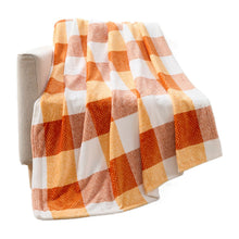 Kate Aurora Autumn Harvest Spice Thanksgiving Buffalo Plaid Farmhouse Accent Throw Blanket - 50" x 70"