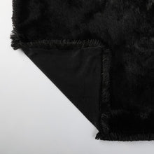 Kate Aurora Regal Luxe Oversized Ultra Soft & Fuzzy Lined Accent Throw Blanket - 50 in. W x 70 in. L - Black
