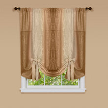 GoodGram Ombre Crushed Satin Sheer Single Window Curtains & Valances - 50 in. W x 63 in. L Single Tie Up Shade, Sandstone