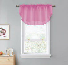 Kate Aurora Living Double Layered Sheer Rod Pocket Ascot Window Valances - 55 in. W x 24 in. L, Pink