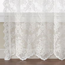 Kate Aurora Shabby Chic Lace Single Curtain Panel With An Attached Valance - 52 in. W x 84 in. L, White