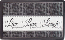 Kate Aurora Montauk Accents Anti Fatigue Memory Foam 18" x 30"  Live~Love~Laugh Kitchen Floor Mats With Beveled Edges - Charc