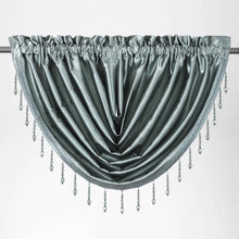 Kate Aurora 6 Piece Maison Estate Collection Semi Sheer Window Curtains & Beaded Valance Set - Restoration Green