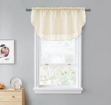 Kate Aurora Living Double Layered Sheer Rod Pocket Ascot Window Valances - 55 in. W x 24 in. L, Gold
