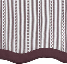 Kate Aurora Farmhouse Striped Rod Pocket Café Kitchen Curtain Tier & Valance Set - 58 in. W x 24 in. L, Burgundy