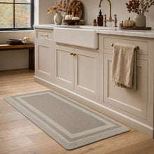 Kate Aurora Ultra Lux Oversized Anti Fatigue Bordered Kitchen Mat With Beveled Edges - 20 in. W x 39 in. L - Beige