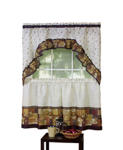 GoodGram Coffee Complete Kitchen Curtain Tier and Swag Set - 58 in. W x 36 in. L