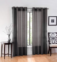 Kate Aurora 2 Piece Extra Long Grommet Top Sheer Voile Window Curtain Pair - 90 in. Long