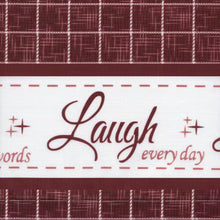 Kate Aurora Country Farmhouse Gingham Plaid Check Live~Laugh~Love 3 Pc Kitchen Curtain Set - 56 in. W x 24 in. L, Burgundy