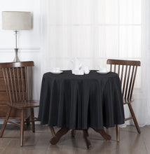 Kate Aurora Basics All Purpose Spill Proof Fabric Tablecloths - 70in. Round, Black