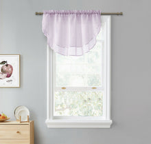 Kate Aurora Living Double Layered Sheer Rod Pocket Ascot Window Valances - 55 in. W x 24 in. L, Lilac