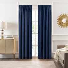 Kate Aurora Lux Living 2 Pack Chenille Rod Pocket Window Curtain Panels - 84 in. Long - Navy Blue