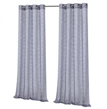 Kate Aurora Living 2 Pack Shabby Metallic Trellis Pastel Sheer Grommet Curtains - 50 in. W x 84 in. L, Gray