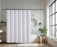 Kate Aurora Hotel Spa Collection Waffle Embossed Fabric Shower Curtain - 70 in. x 72 in. - White