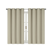 Kate Aurora 100% Thermal Blackout Bath & Kitchen Window Curtains - 50 in. W x 63 in. L, Linen
