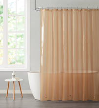 Kate Aurora Transparent Pastel 6 Gauge Hotel Non-Toxic Odor Free PEVA Shower Curtain Liner - Mold & Mildew Resistant - Carame