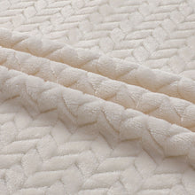 Kate Aurora Herringbone Shag Ultra Soft & Plush Accent Throw Blanket - 50 in. W x 60 in. L - Ivory