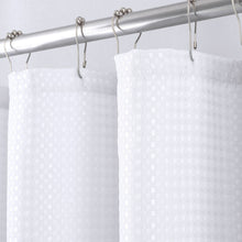 Kate Aurora Giselle Square Textured Spa Retreat Fabric Shower Curtain - Standard Size - White