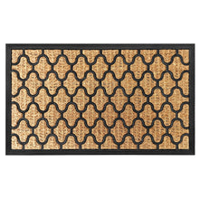 Kate Aurora Madison Chain Link Designed Coir Bristled Outdoor All Season Welcome Mat With Rubber Trim - 18"x30"