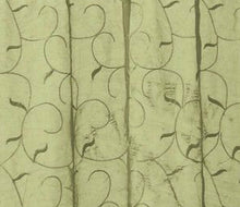 Kate Aurora Living Complete 4 Piece Linen Leaf Embroidered Complete Kitchen Curtain Set - 58 in. W x 36 in. L, Sage