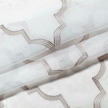 Kate Aurora Lux Home 2 Pack Shabby Trellis Semi Sheer Embroidered Clover Grommet Top Curtains - 38 in. W x 84 in. L, Linen