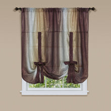 GoodGram Royal Ombre Crushed Semi Sheer Complete 6 Piece Window Curtain & Valance Set - 50 in. W x 84 in. L, Chocolate